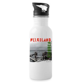 Helgoland Tshirt mit Koordinaten - Trinkflasche mit integriertem Trinkhalm - Weiß - Rechts