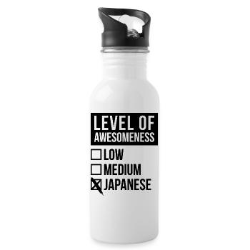 Japanese - Water bottle with straw - white - Right