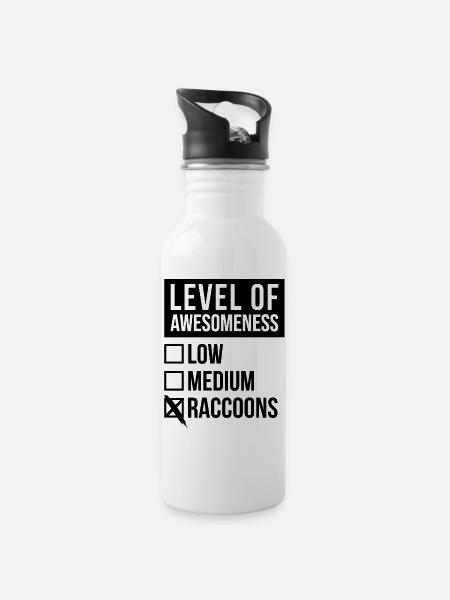 Raton laveur Raton laveur - Gourde avec paille intégrée - blanc
