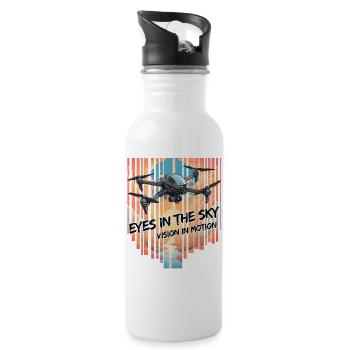 Eyes in the Sky - Water bottle with straw - white - Right