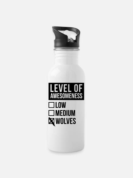 Loup Loup - Gourde avec paille intégrée - blanc