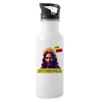 Jesus is not coming back - Water bottle with straw - white - Right