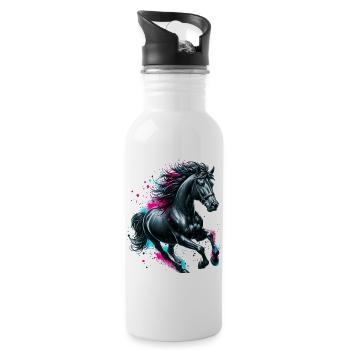 Horse - Water bottle with straw - white - Right