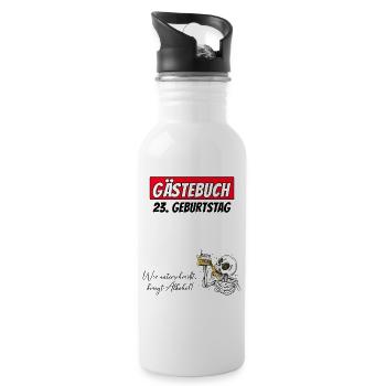 23rd Birthday Guestbook Signatures Alcohol - Water bottle with straw - white - Right