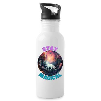 Unicorn2 - Trinkflasche mit integriertem Trinkhalm - Weiß - Rechts