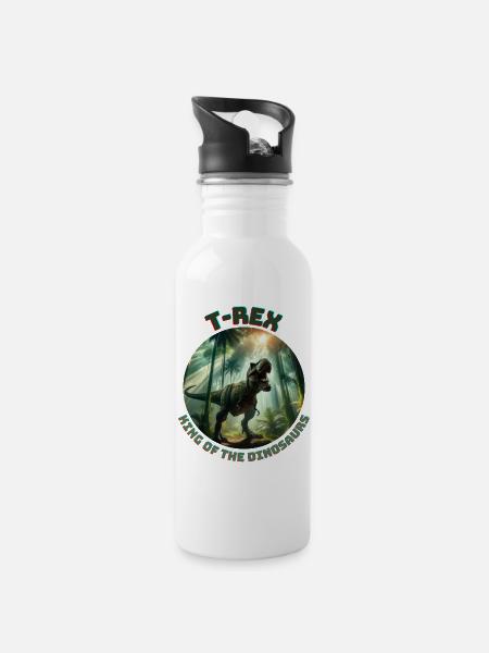 T Rex12 - Gourde avec paille intégrée - blanc