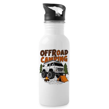Off-road camping - Water bottle with straw - white - Right