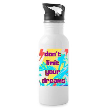 Don't limit your dreams - Water bottle with straw - white - Right