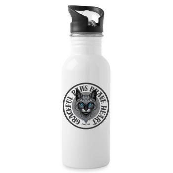 Graceful Paws Brave Heart - Trinkflasche mit integriertem Trinkhalm - Weiß - Rechts