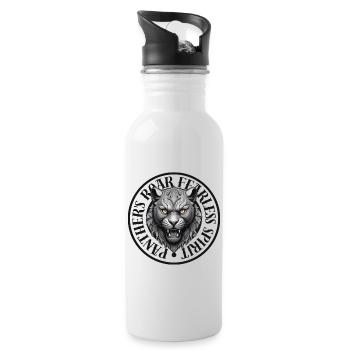 Fearless Panther - Trinkflasche mit integriertem Trinkhalm - Weiß - Rechts