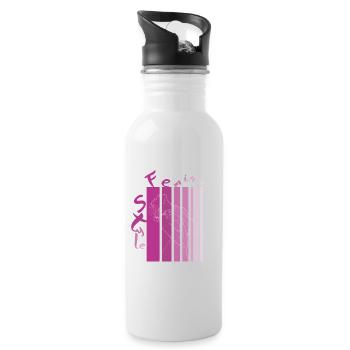 Feminin Style - Trinkflasche mit integriertem Trinkhalm - Weiß - Rechts