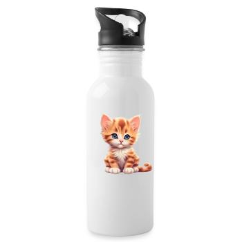 Cute little kitten - Water bottle with straw - white - Right