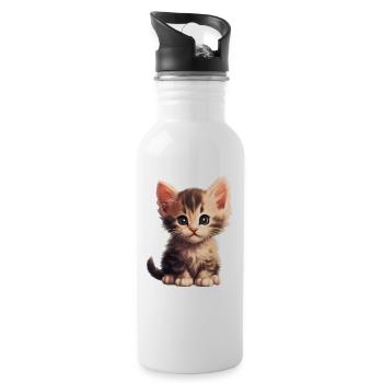 Little kitten - Water bottle with straw - white - Right
