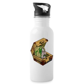 Ein Kopf per Nachnahme - Trinkflasche mit integriertem Trinkhalm - Weiß - Rechts