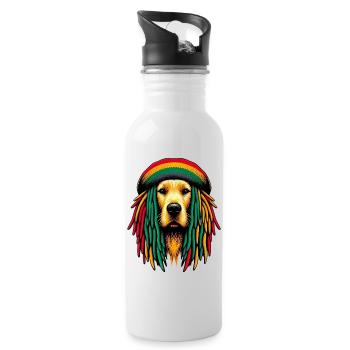 Chien Rasta Jamaïque Jamaïque Jamaïque Jamaïcain - Gourde avec paille intégrée - blanc - Droite
