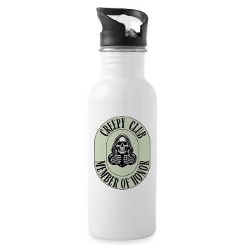Creepy Club, Member of Honor, Halloween, scary - Trinkflasche mit integriertem Trinkhalm - Weiß - Rechts