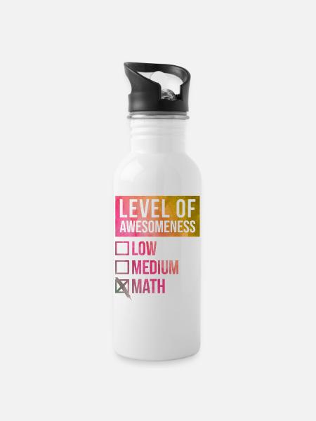 Mathématiques Mathématiques Mathématiques Mathématiques - Gourde avec paille intégrée - blanc