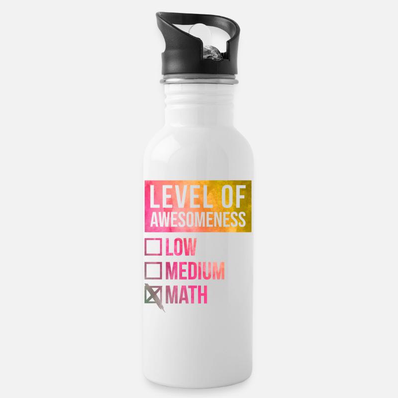 Mathématiques - Gourde avec paille intégrée - blanc
