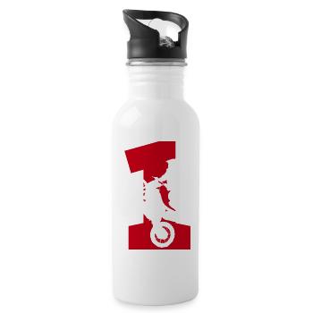 Motorrad 1 Biker - Trinkflasche mit integriertem Trinkhalm - Weiß - Rechts