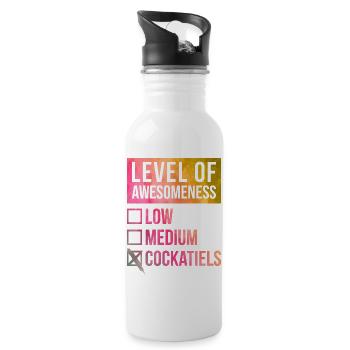 Cockatiel - Water bottle with straw - white - Right