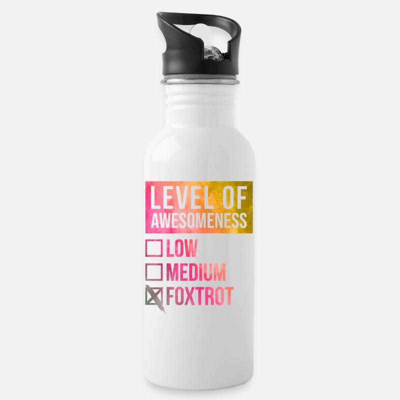 Foxtrott - Trinkflasche mit integriertem Trinkhalm - Weiß