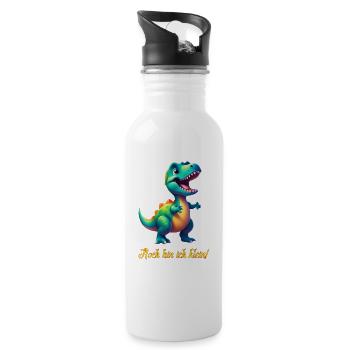kleiner Dino - Trinkflasche mit integriertem Trinkhalm - Weiß - Rechts