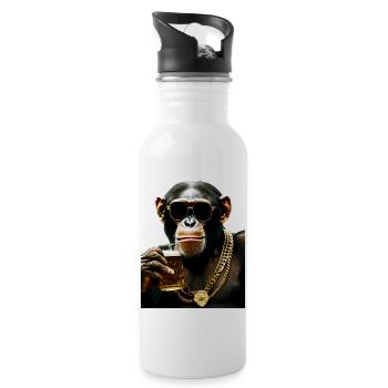 Be cool! - Trinkflasche mit integriertem Trinkhalm - Weiß - Rechts