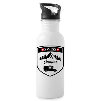 Fourgon Swiss camper noir - Gourde avec paille intégrée - blanc - Droite