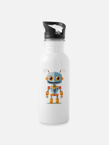 Robot - Gourde avec paille intégrée - blanc