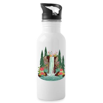 Cascade - Gourde avec paille intégrée - blanc - Droite