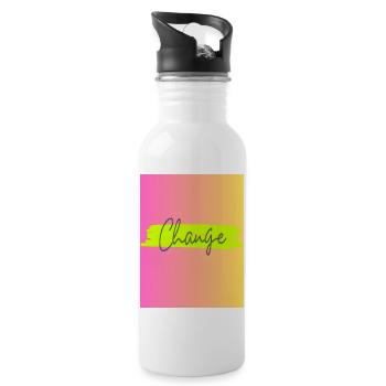 Change "pink goes yellow" - Water bottle with straw - white - Right
