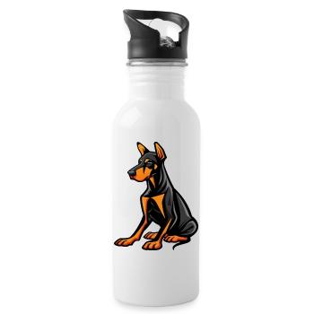 dog - Water bottle with straw - white - Right