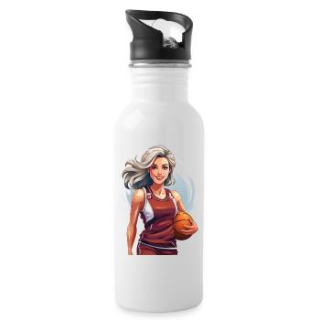 Basketteur - Gourde avec paille intégrée - blanc - Droite