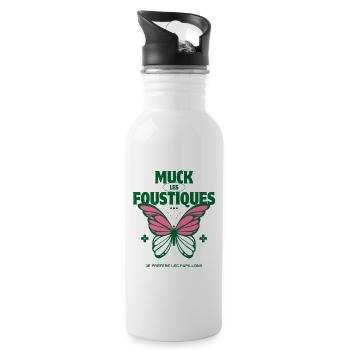 Muck Les Foustiques je prefer les Papillons - Trinkflasche mit integriertem Trinkhalm - Weiß - Rechts