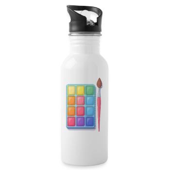 Watercolor box and brush - Water bottle with straw - white - Right