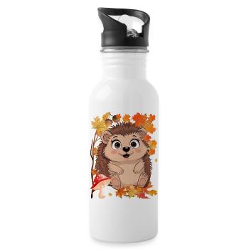 Herbst - Trinkflasche mit integriertem Trinkhalm - Weiß - Rechts