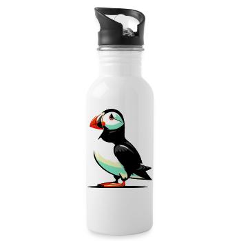 Puffin - Water bottle with straw - white - Right