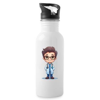 Doctor or doctor - Water bottle with straw - white - Right