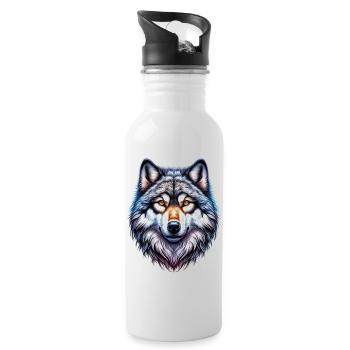 Loup - Gourde avec paille intégrée - blanc - Droite