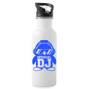 Penguin Official DJ Bird Party Club Music Celebrations - Water bottle with straw - white - Right
