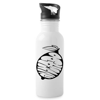 Avocat-Citron Graff (stencil) - Gourde avec paille intégrée - blanc - Droite