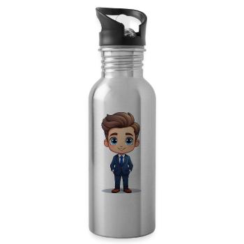 Businessman or businessman - Water bottle with straw - silver - Right