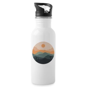 Pastellwüsten-Sonnenuntergangskreis - Trinkflasche mit integriertem Trinkhalm - Weiß - Rechts