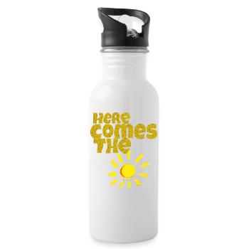 here comes the sun - Trinkflasche mit integriertem Trinkhalm - Weiß - Rechts