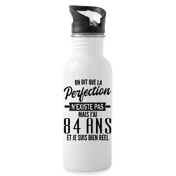 t-shirt 84 ans / cadeau 84 ans / jai 84 ans - Gourde avec paille intégrée - blanc - Droite