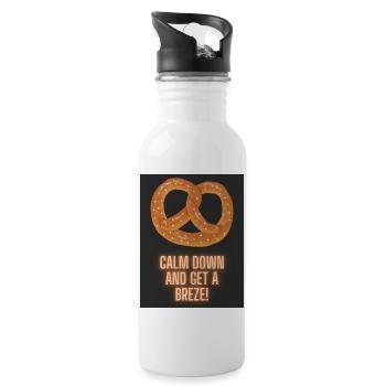 Calm down and get a BREZE - Trinkflasche mit integriertem Trinkhalm - Weiß - Rechts