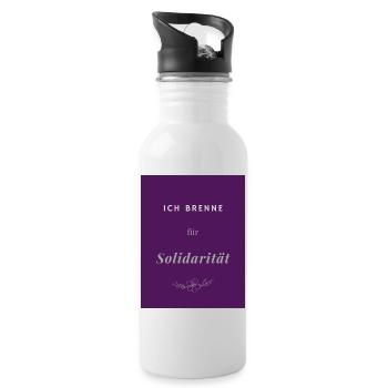 Solidaritaet - Gourde avec paille intégrée - blanc - Droite