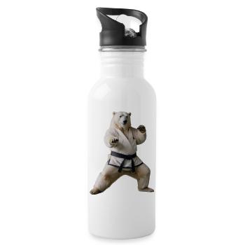 Ours polaire sportif - Gourde avec paille intégrée - blanc - Droite
