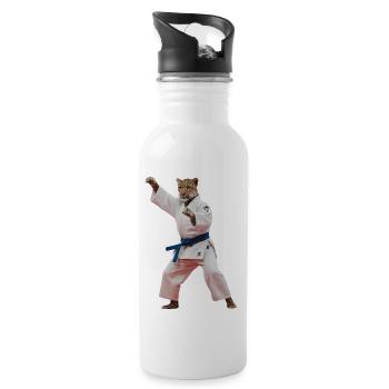Leopard sportif - Gourde avec paille intégrée - blanc - Droite