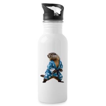 Marmotte sportive - Gourde avec paille intégrée - blanc - Droite